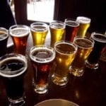 Flight of beer at ShawneeCraft Brewery