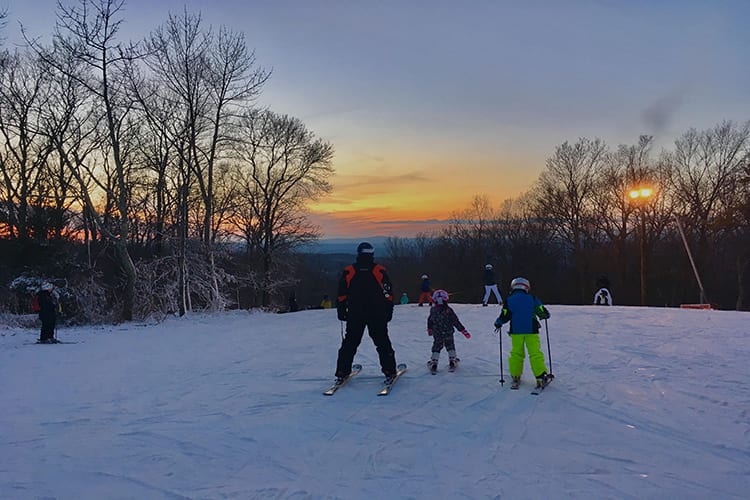 Twilight skiing at Shawnee Mountain
