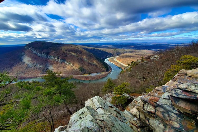 View of the Delaware Water Gap from Mt. Tammany