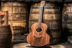 guitar and whiskey barrels